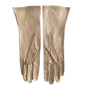 Women’s Beige Leather Gloves Size 7 1/2 Unlined
